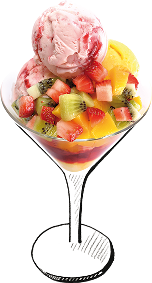 Ice Cream Desserts Png Background Image - Fruit Salad With Ice Cream Png (314x582)