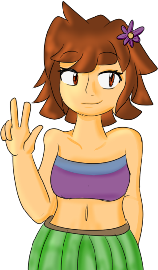 Frisk Hulaskirt By Mitch-kun - Frisk In A Skirt (400x573)