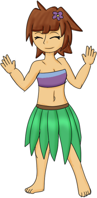 Frisk Hula By Mitch-kun - Cartoon (400x670)