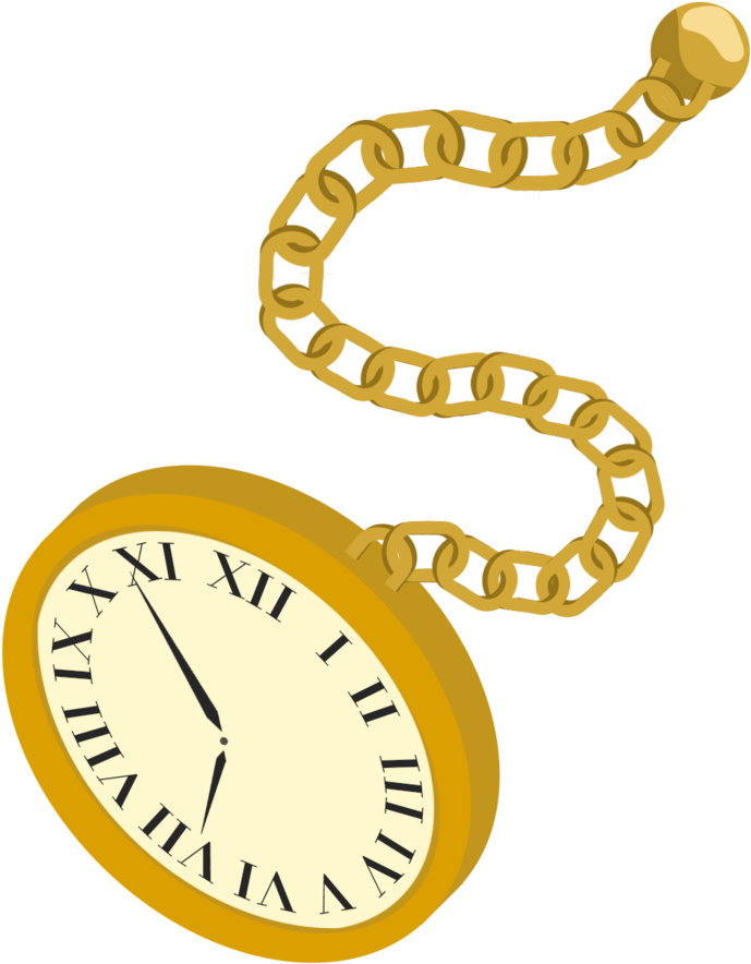 Alice In Wonderland Clipart Pocket Watch - Pocket Watch Chain Clipart (1024x1024)