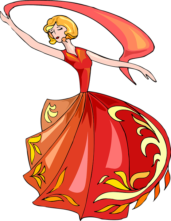 Hula Dancer Clipart - Ethi Pike - Gorgeous Red Notebook / Extended Lines (557x720)