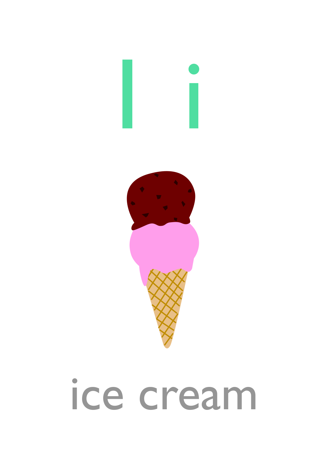 Bảng Chữ Cái A Z - Ice Cream Cone (1093x1551)