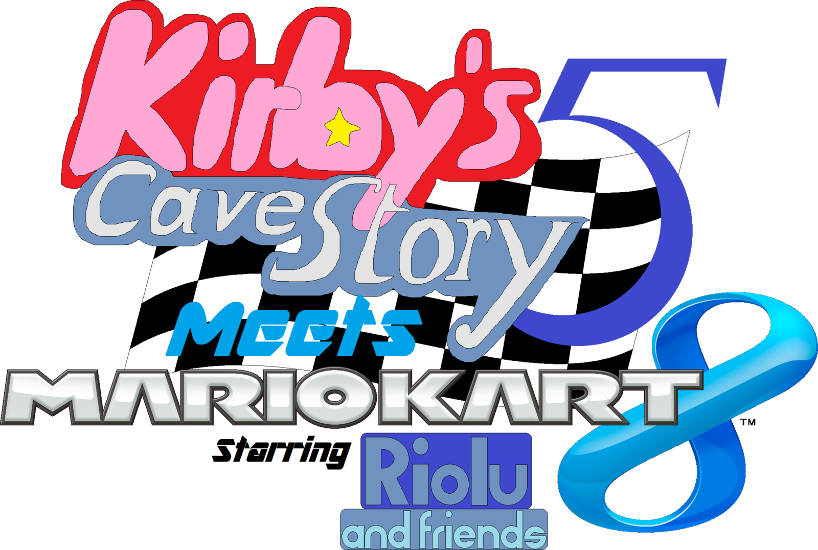 Kirby's Cave Story 5 Meets Mario Kart 8 Logo By Bluecatriolu - Mario Kart 8 (1600x1076)