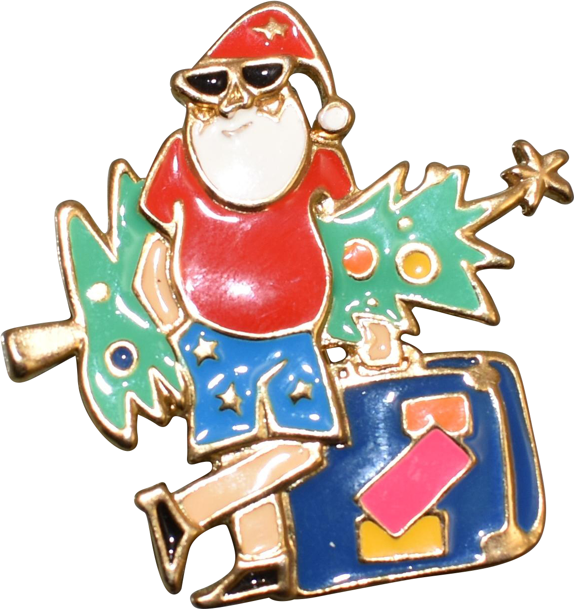 Edgar Berebi Cool Vacation Santa Claus Pin - Cartoon (1224x1224)