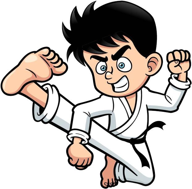 Kick Cartoon Karate Clip Art Karate Boy Cartoon 640x640 Png