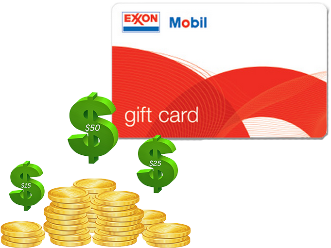 $25 Exxon/ Mobil Gas Gift Card $25 Off Your Purchase - Cash (747x562)
