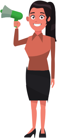 Woman Promoter Holding Megaphone Advertising - Ballot (550x550)