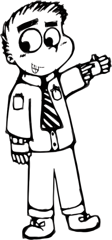 Cartoon Guy Clip Art - Man Black And White Cartoon (401x800)