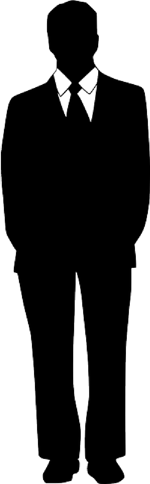 Business Suit Cliparts - Man In Suit Silhouette (800x1600)