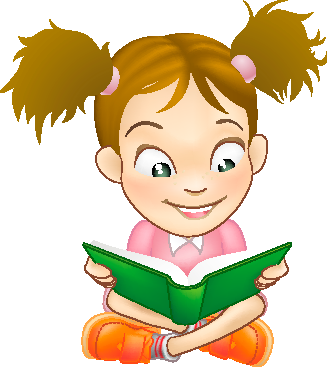 Girl Reading Cartoon Png (327x367)
