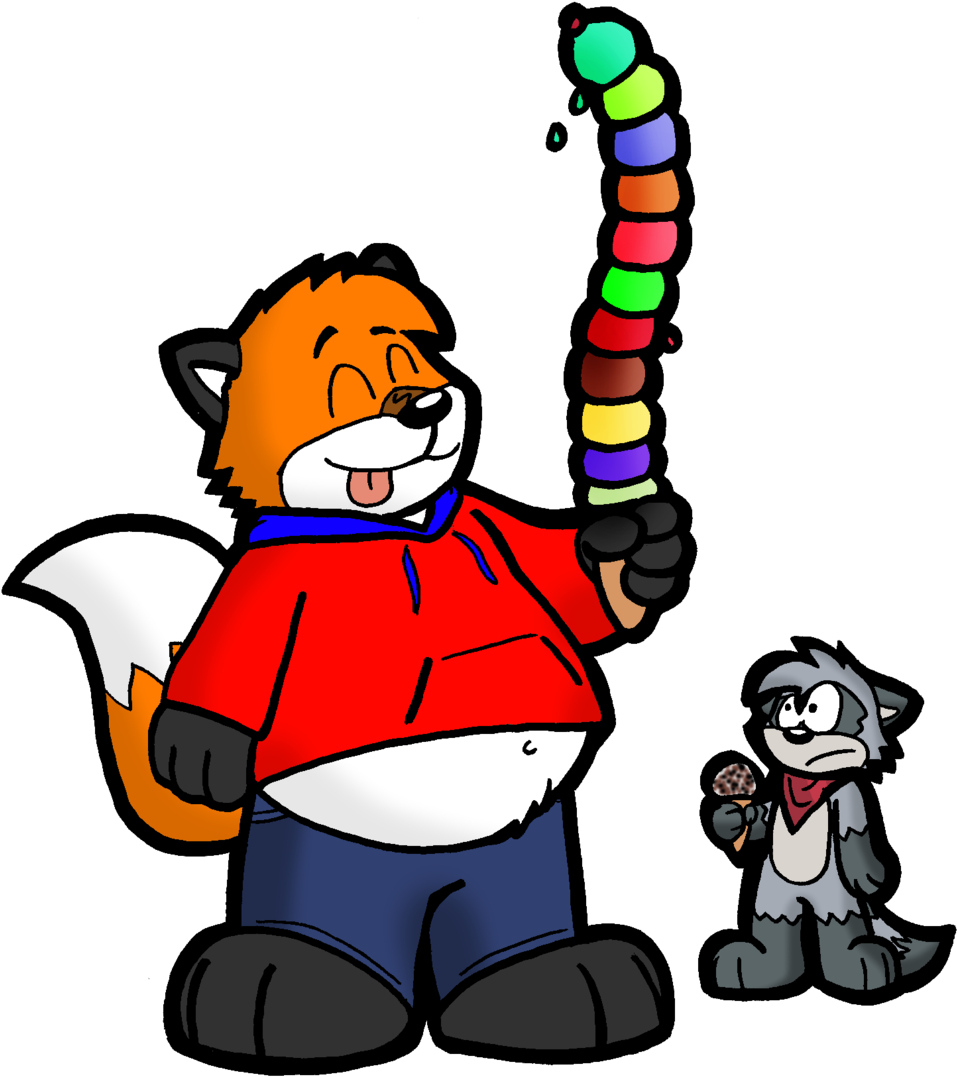 Alex And Rodney Get Ice Cream By Cartcoon - Cartoon (1024x1111)