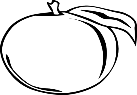 Coloring Trend Medium Size Peach Tie Clip Apple Art - Plum Black And White (476x333)