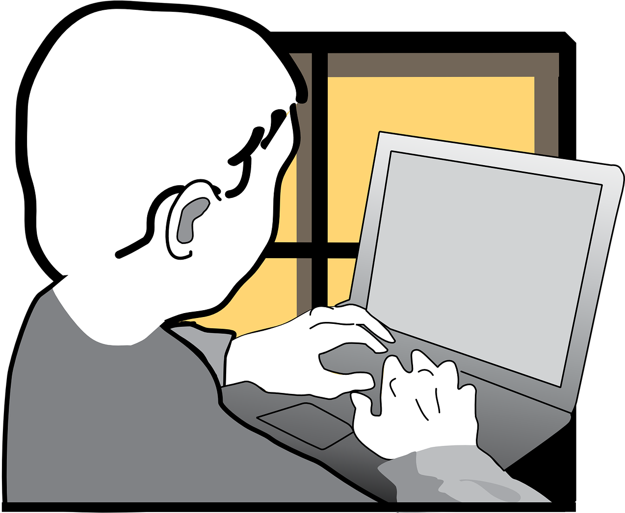Estudiante Ordenador Portátil Escribir Teclado, Echapman - Boy With Laptop Png (1280x1046)