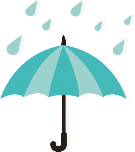 Cartoon Blue Umbrella Raindrops - Weather Vector (700x700)