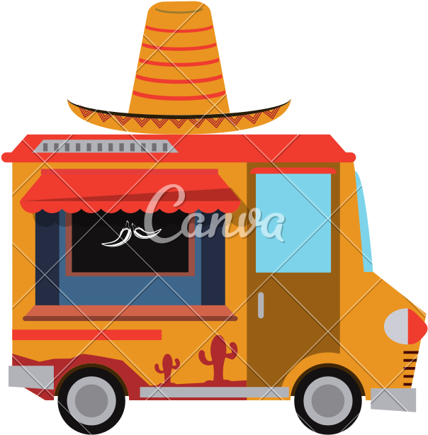 Mexican Food Truck - Vector Graphics (800x800)