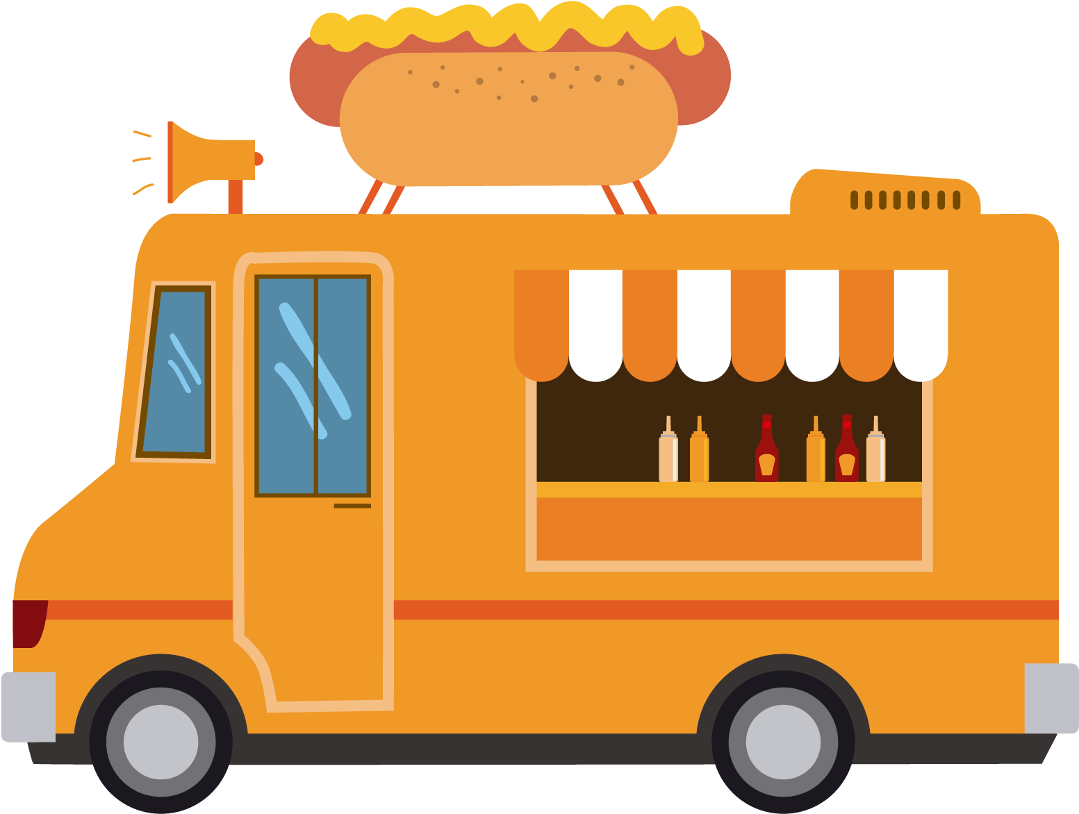 Fast Food Hamburger Pizza Food Truck - Food Truck Vector Png (1650x1410)