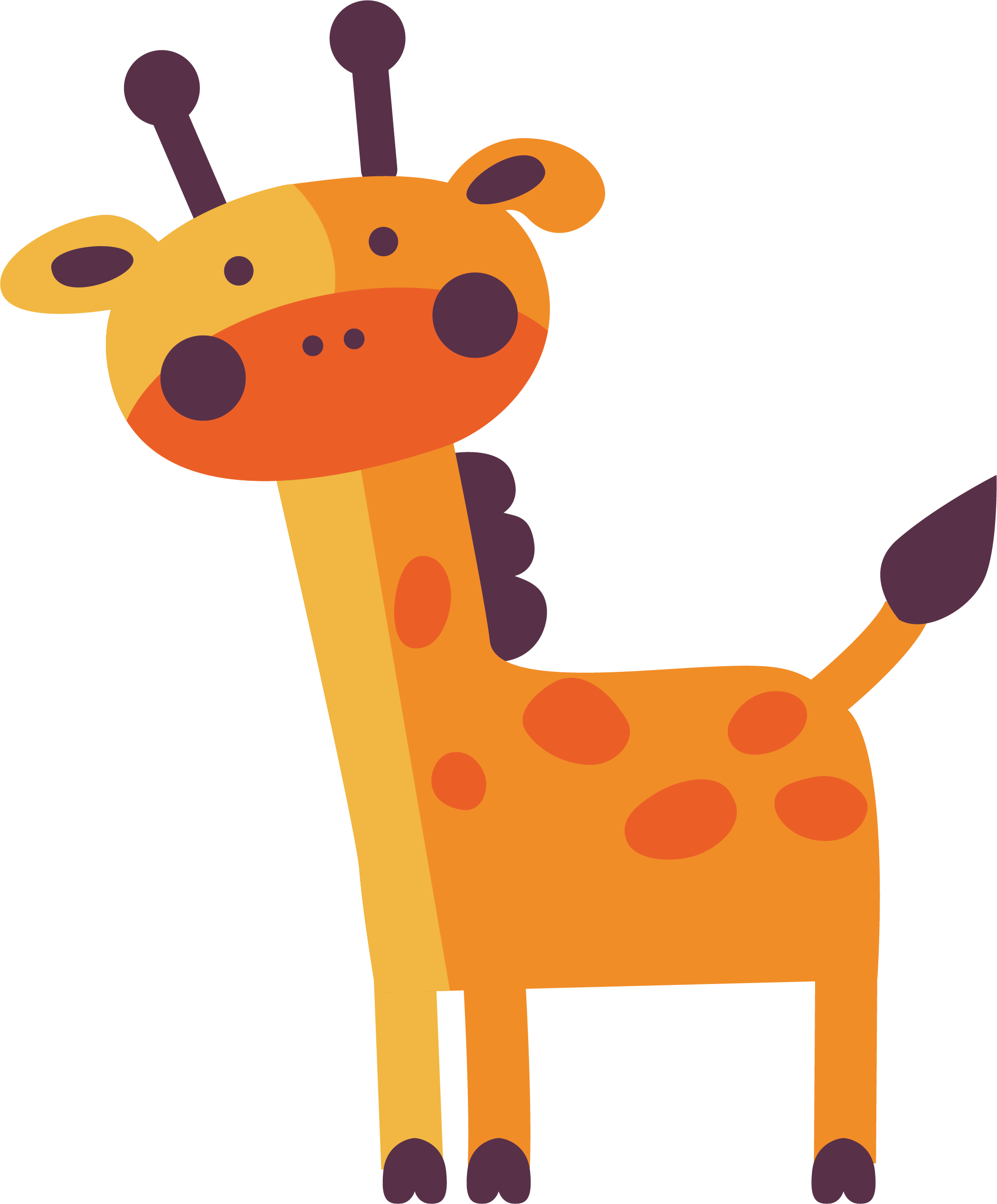 Euclidean Vector Clip Art - Giraffe Vector Png (2099x2534)