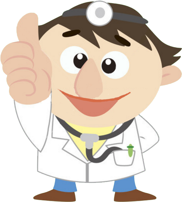 Cartoon Physician Thumb Signal Clip Art - Doctor Thumbs Up Cartoon (646x712)