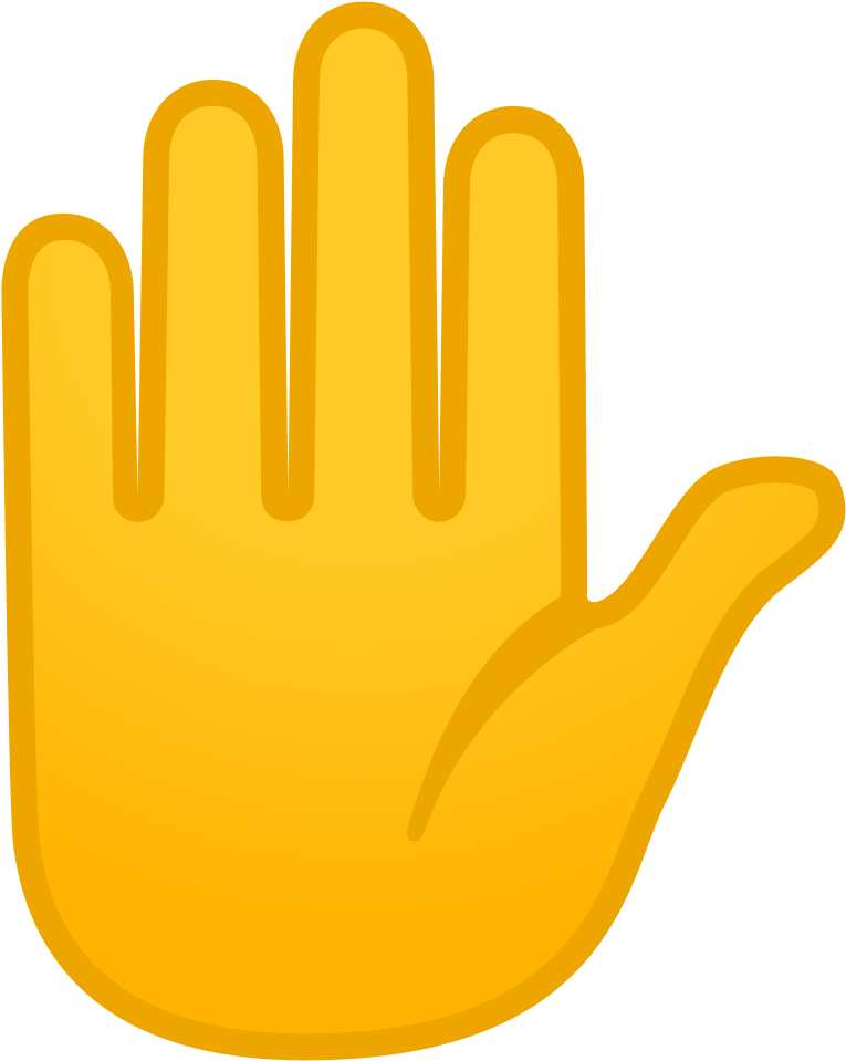 Raised Hand Icon - Raised Hand Emoji Png (1024x1024)