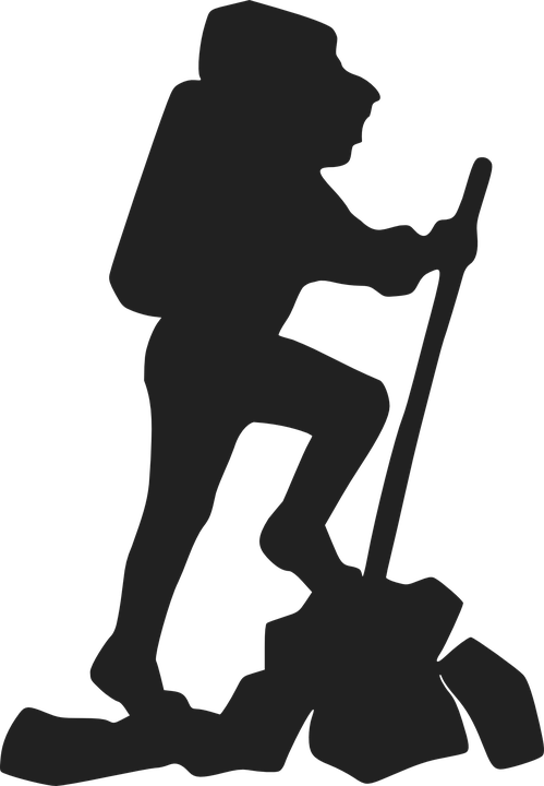 Sombra De Excursionista Mochilero - Hiker Clipart (499x720)