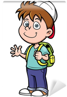 Vector Illustration Of Boy Go To School Wall Mural - Garcon Ecole Clipart (400x400)