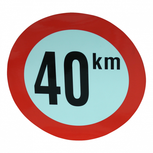 Traffic Sign 40 Km/h For Belgium Ø210 White With Red - Portrait Of A Man (500x500)