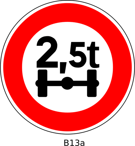 Vector Image Of No Access For Vehicles Whose Axle Weight - Clipart Number 30 (461x500)