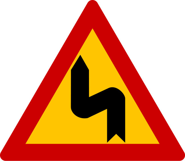 Traffic Sign Gr - Dangerous Curve Ahead Sign (649x568)