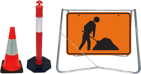 Slideshow - Traffic Sign - 1 Signs X Man Shovelling Sign (orange) - 600mm X 900mm (593x506)