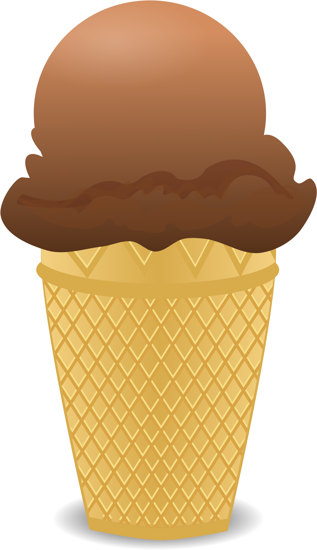 Icecream Png - Chocolate Ice Cream Cone Clipart (1397x2400)