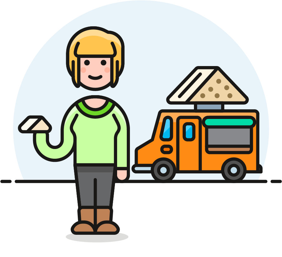 36 Sandwich Food Truck Female Caucasian - Cartoon (1025x1148)