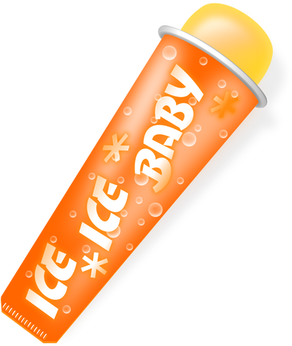 Vektorzeichnende Gelb Schattiert Eis Am Stiel Ist Orange - Drawing (418x500)