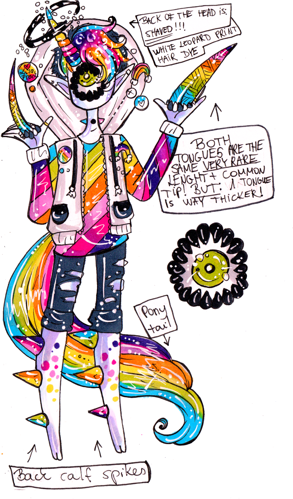 Xynthii Myo Custom Lisa Frank Inspo Unicorn By Guppie - Doodle (1024x1736)