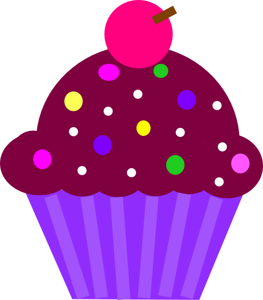 Cupcake Purple Clip Arred And Blue Cupcake Clipart - Clip Art (522x596)
