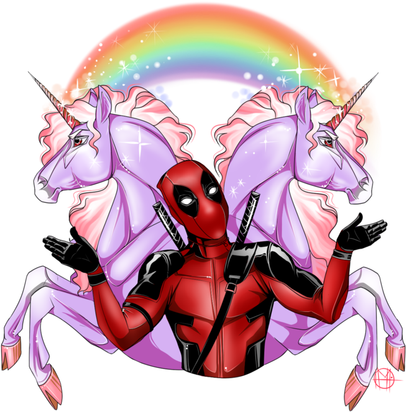 #deadpool #fan #art - Deadpool Unicorn Png (859x930)