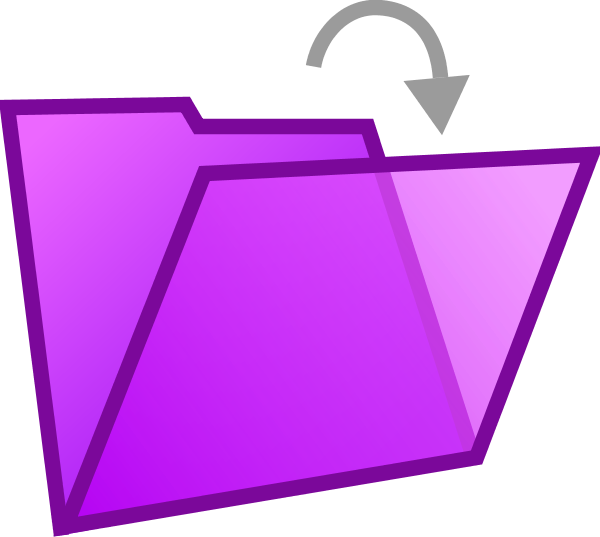 Open Folder Icon Arrow Clipart - Purple Folder Clipart (600x537)