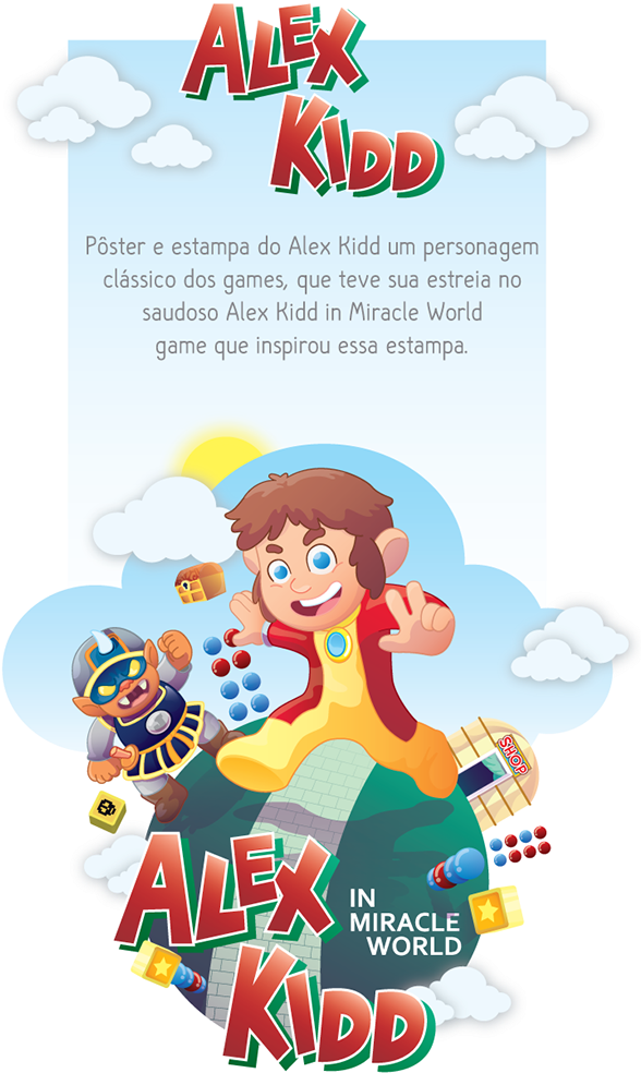 Alex Kidd Poster And Stamp Art - Cartoon (600x1010)