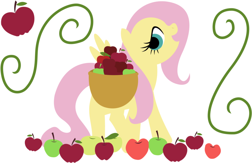 Fluttershy Apple Poster By Zutheskunk - Cartoon (1280x839)