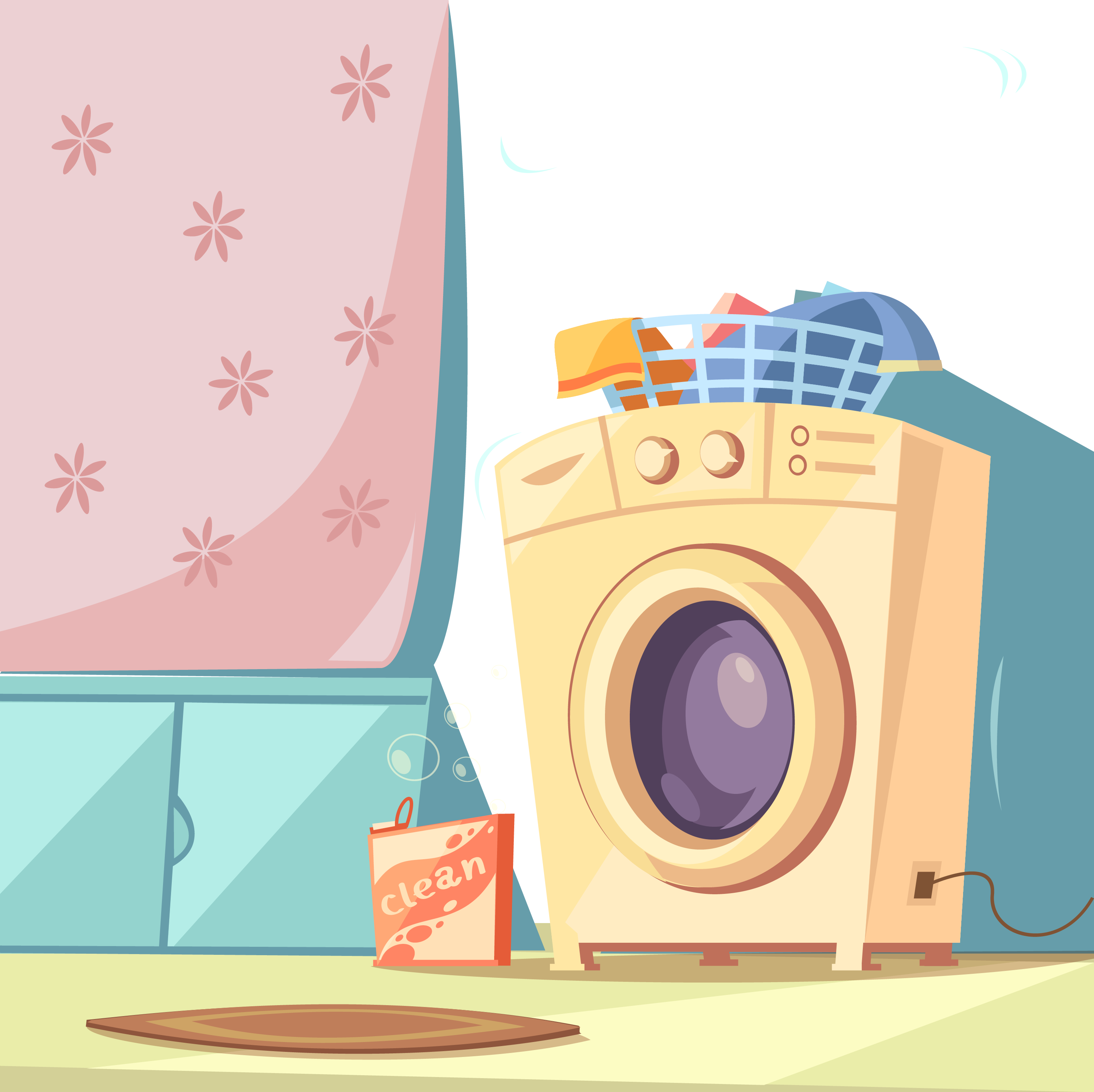 Washing Machine Cartoon Poster - Washing Machine (3000x2993)