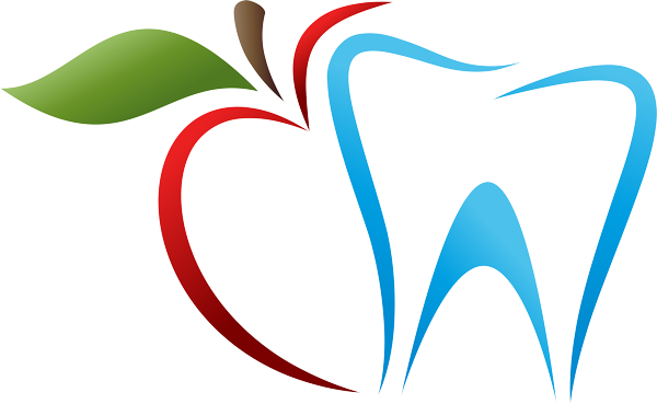Bright Blue Dental Practice - Dental Logo With Apple (600x369)
