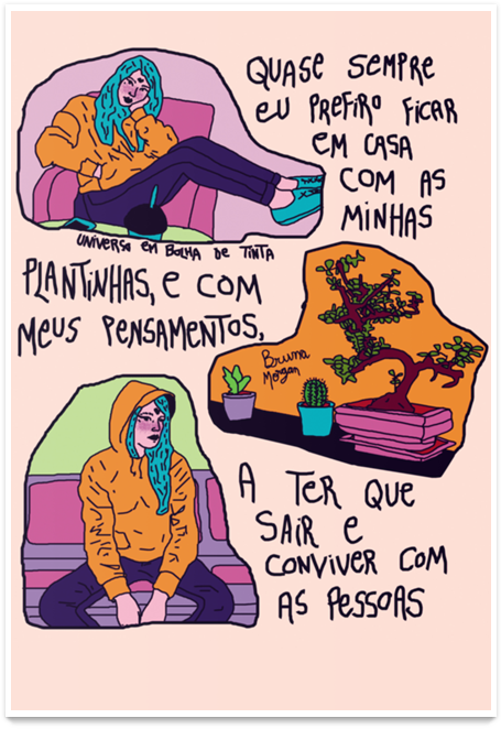 Poster Prefiro Ficar Em Casa De Bruna Morganna - Cartoon (800x800)