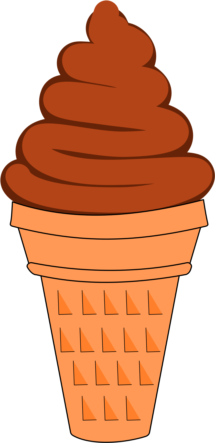 Chocolate Soft Serve - Chocolate Ice Cream Clipart (1800x2400)