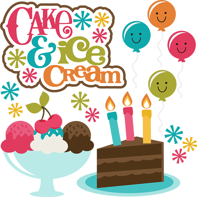 Birthday Cake And Ice Cream Clipart - Ice Cream And Cake Clip Art (648x649)