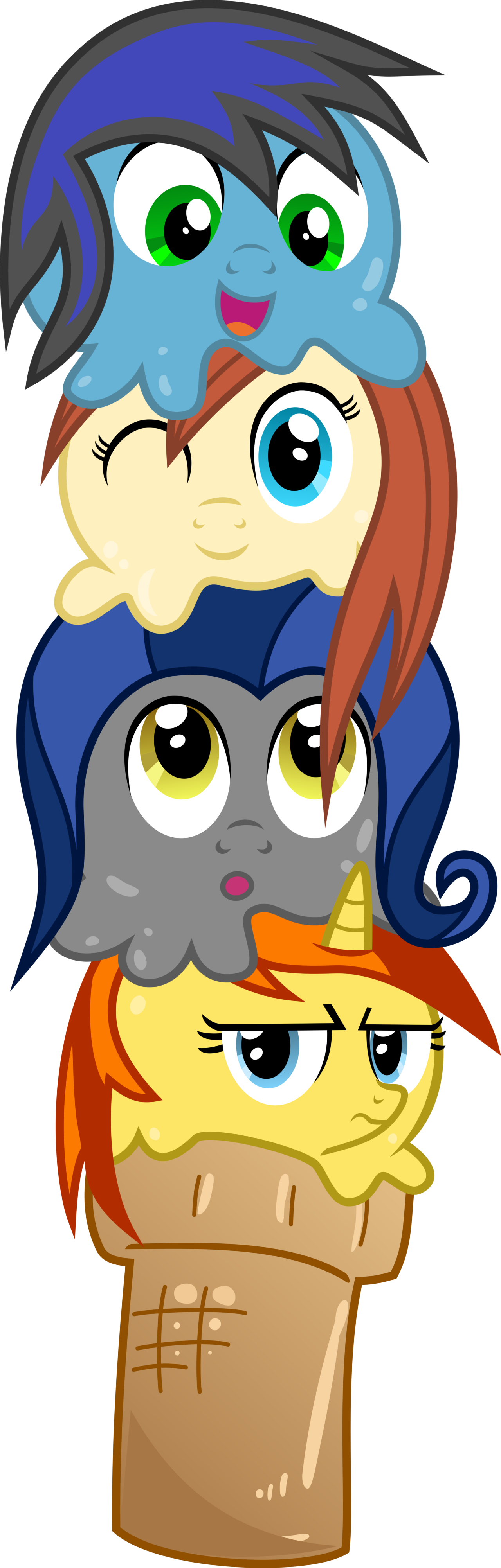 Cutie Art Ice Cream Faces By Dewlshock - Cartoon (1280x4009)