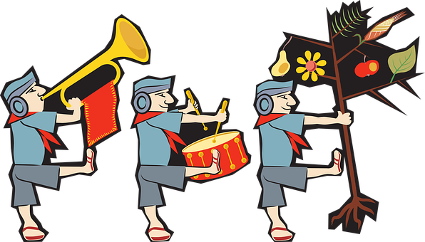 Person, Trumpet, March, Band, Soldiers - Kartun Terompet (1061x750)