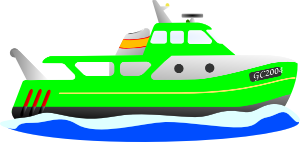 Bateauvert Clip Art At Clker - Cartoon Trawler (600x285)