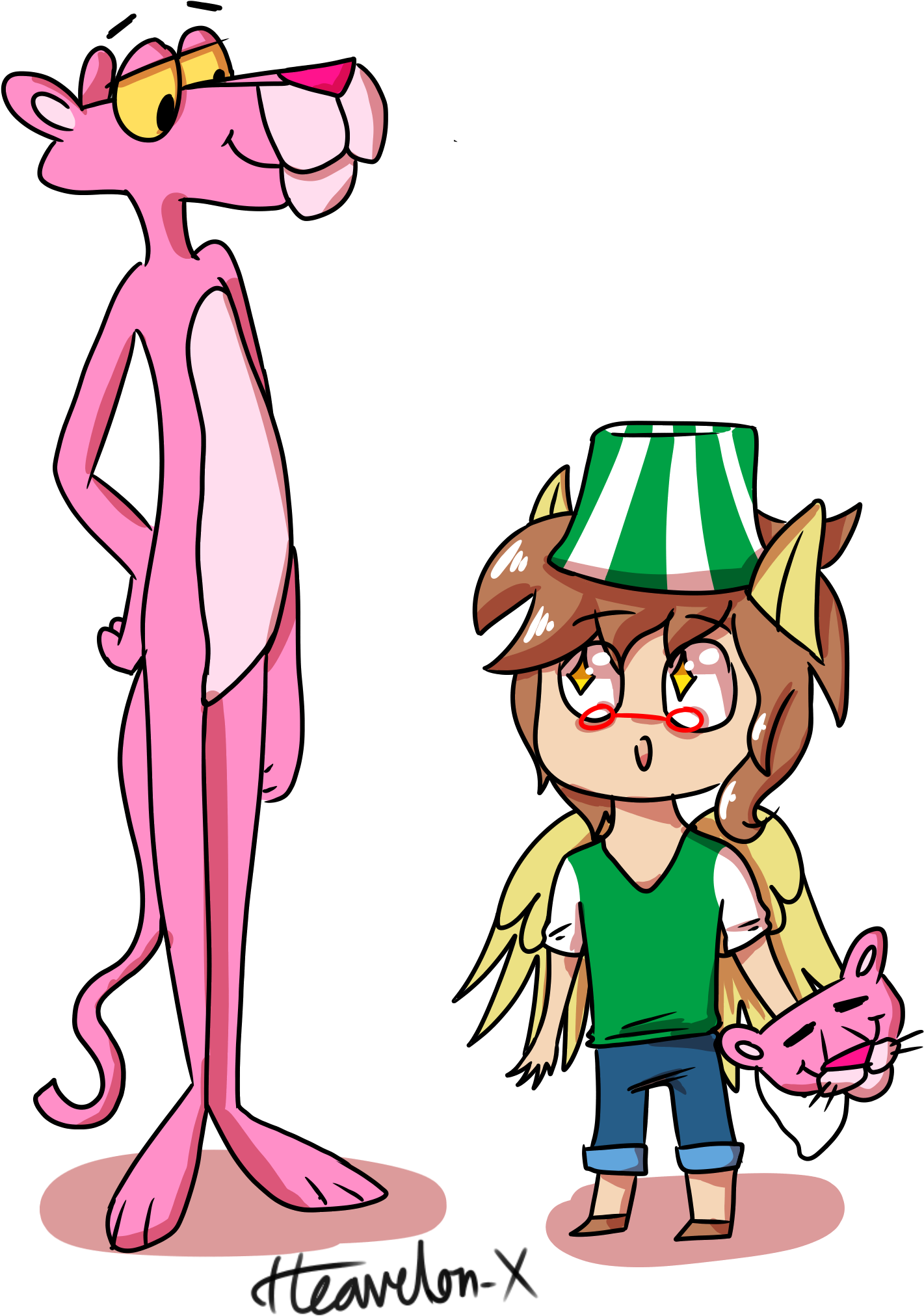 Chibi Ferb And The Pink Panther - Cartoon (1548x2200)