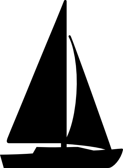 Sail Boat Sihouettes - Sailboat Silhouette Png (416x570)