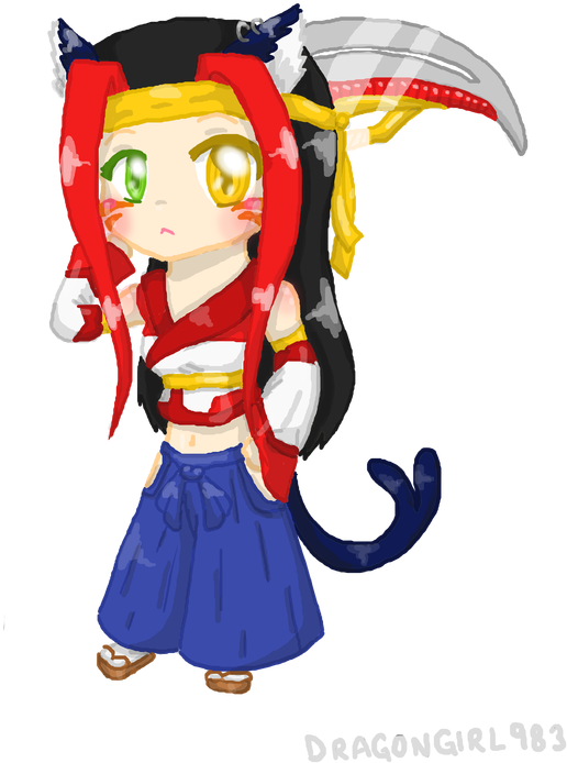 Panther Ears, And A Split Panther Tail At The End - Cartoon (600x800)