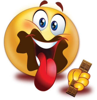 Eating Chocolate Emoji - Emoji Comelon (384x384)